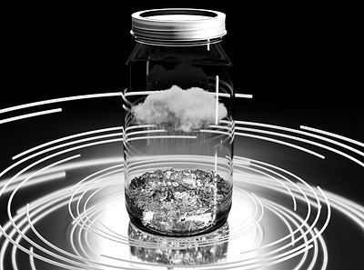 Jar of Downpour 3d cloud design graphic design jar rain water