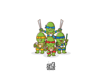 Ninja_Kids adheedhan cartoon characters drawing illustration kids ninja turtles tmnt