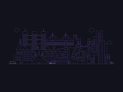 City Scape - illustration city scape graphic design illustration stroke vector