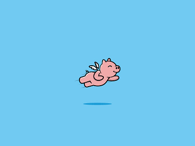 Flying Pig adheedhan flying pig illustration logo