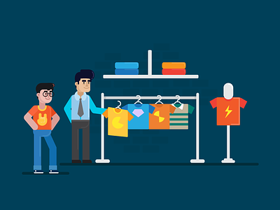Clothing! clothing cloths customer illustration onboarding shop keeper shopping trial