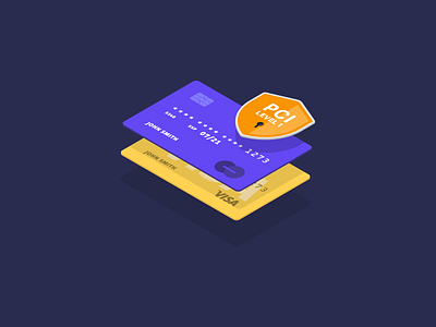 Security card chargebee illustration isometric pci security