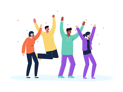 Celebrate celebrate dancing illustration party team