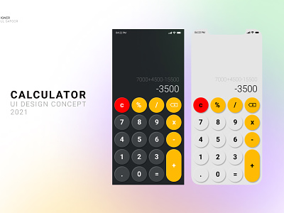 #DailyUI 004 Calculator app design ui ux vector