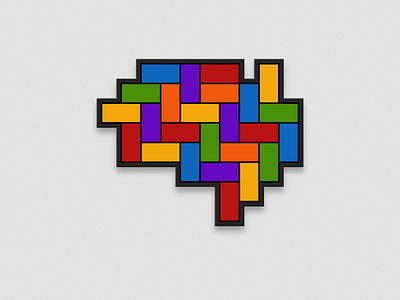 Brain puzzle abstract art brain colorful colors grid illustration lego pattern puzzle tetris vector