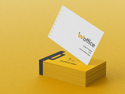 Woffice business card branding design logo measure minimalism rule vector