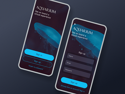 Sign Up - UI Challenge app aquarium daily ui design form login mobile sign in sign up ui water
