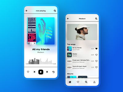 Music player app - UI Challenge app brutalism challenge daily ui design gradient mobile music music player player ui