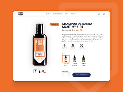 Beard shampoo shopping page - UI Challenge beard branding challenge daily ui design e commerce ecommerce shampoo shop item ui web design