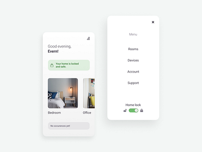 Home lock app - UI challenge app challenge daily ui design devices home house internet of things iot lock mobile security smart smart lock ui