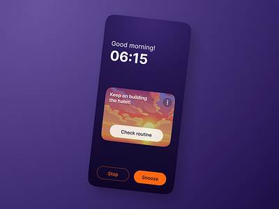 Habit builder app overlay - UI Challenge challenge daily ui design habit mobile reminder routine sunrise sunset timer ui