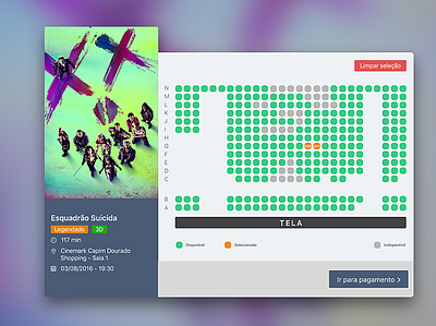 cinema seat selector design flat ui web