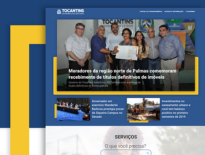 Landing page - Governo do Tocantins citizen government landing page news redesign services ui
