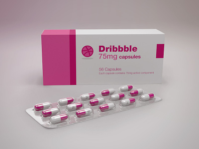 Take the pink pill 3d blister c4d cg cinema 4d cinema4d dribbble medication pills render rendering vray