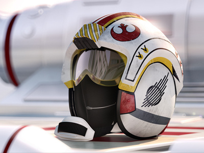 X-Wing Helmet - Daylight 3d c4d cinema 4d cinema4d dof helmet render star wars vray x wing