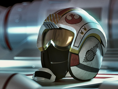 X-Wing Helmet - Night 3d c4d cinema 4d cinema4d dof helmet render star wars vray x wing