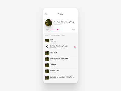 Simple preplay view for a client project app audio audio app audio player interface music music app music player ui