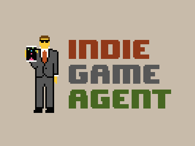 Indie Game Agent Logo 8 bit agent logo suit