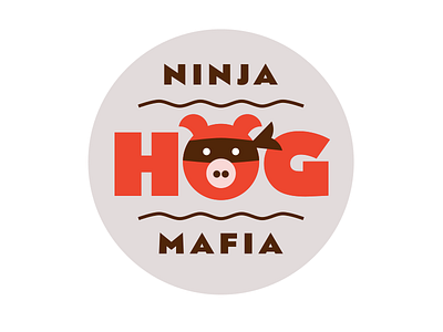 Ninja Hog Mafia bacon circle font recovery hog logo ninja pig