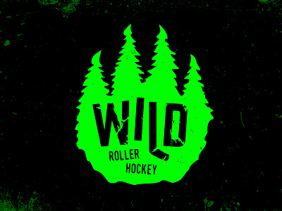 Wild green hockey hockey stick logo paw roller trees