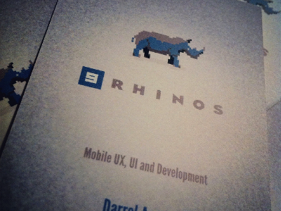 9Rhinos Business Cards 8 bit blue business cards logo rhino