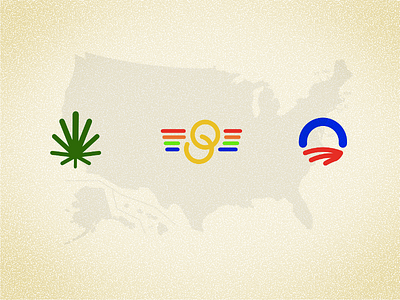 2012 US Election Highlights gay marriage icons obama pot