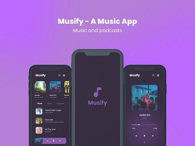 Musify - A Music Player App app app design design mobile app design mobile design music app music app design music app ui ux ui ui ux ux