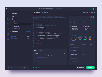 CodeSignal IDE for front-end challenges