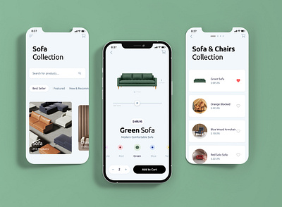 Furniture Shopping App app design clean design design ecommerce furniture online shopping shopping app uiux