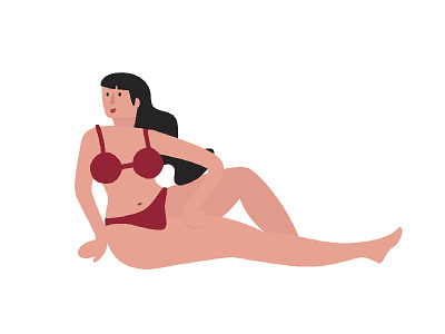 Posing character design curves illustration plus size vector