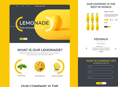 LANDING PAGE LEMONADE DESIGNE STYLE MINIMORPHISM app branding design icon illustration logo typography