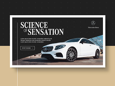 Mercedes header auto automotive black button car concept gold header luxury mercedes science ui