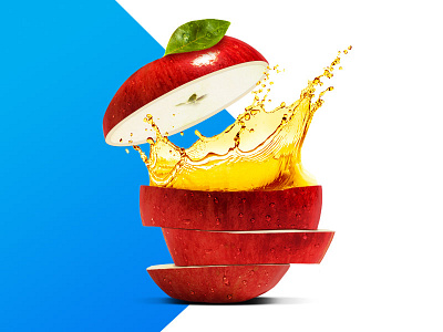 Apple apple blue fruit juice layers photoshop red slice splash