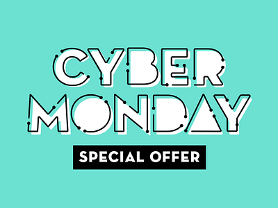 Cyber Monday Lockup cyber monday holiday offset outlines tech type