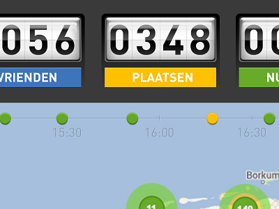 Statusboard counter dots flip map timeline