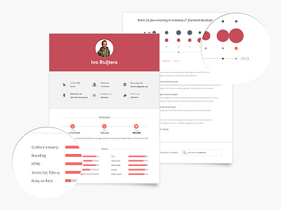 Cv Ivo cv experience icons offline print resume scale search skills timeline