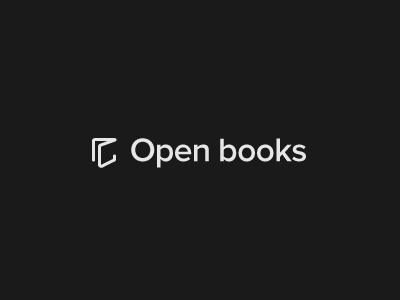 Open Books books branding logo simple