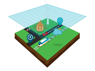 Illustration transport car circus event grid marker perspective rails route sound train transport wind