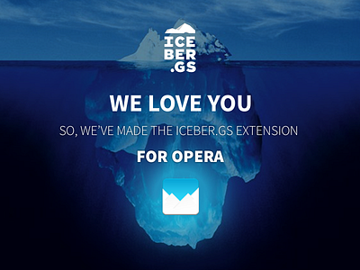 Iceber.gs Opera Extension extension ice iceber.gs iceberg icon love opera
