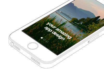 Your amazing app design app design iphone iphone5s mockup outlined