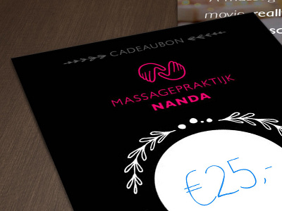 Gift Card Massagepraktijk Nanda logo massage print relaxing voucher