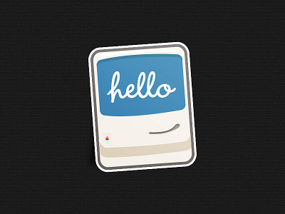 Hello Macintosh :) computer smile sticker