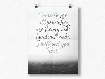 Come To Me bible poster typography verse