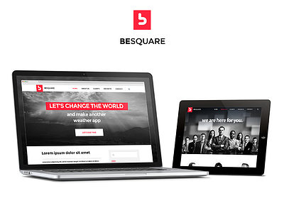 BeSquare black and white clean psd theme ui website