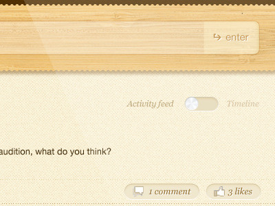 Switch (Facebook Light App) app comment input switch texture toggle wood
