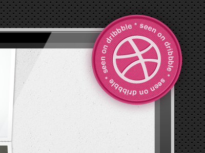 Updating portfolio badge ball dribbble mac pink texture