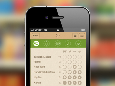 List of products app button circle dutch icons iphone list score tufte ui webapp