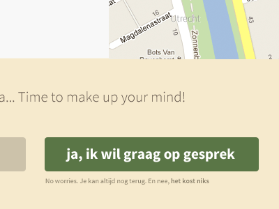 Click me! button call to action dutch green map