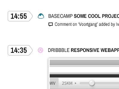 Timeline / statusboard basecamp dribbble heroku status statusboard timeline