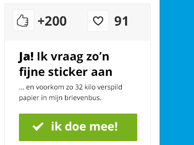 Yes! button call to action dutch green likes loves
